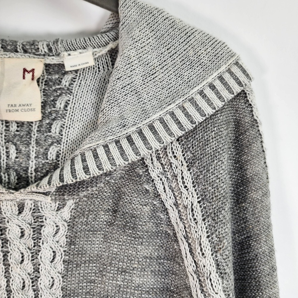 Anthropologie Far Away From Close Women's M Boho Lightweight Hooded Linen Wool - Picture 3 of 10